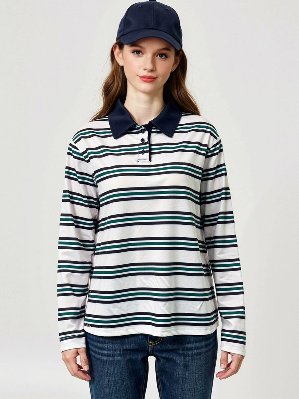 ZARA Ruihou Womens Fashion Striped Long Sleeve Retro Autumn Pullover Top